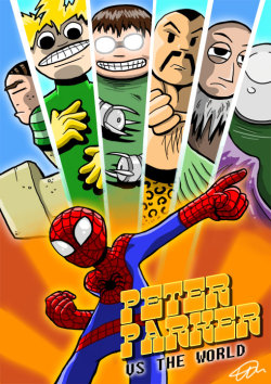 webshooters:  lulubonanza:  Peter Parker vs The World by ~the-madman  yes 