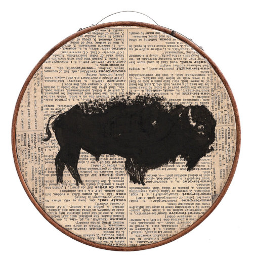 Buffalo. Ink on paper. 6" diameter. |buy|