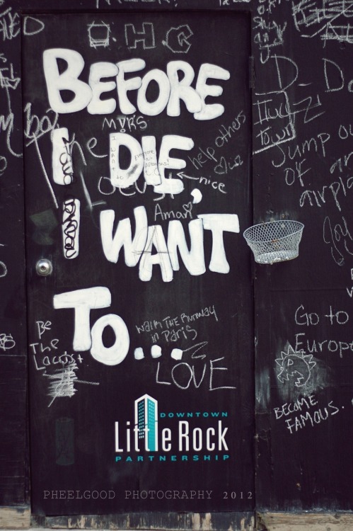 “Before I Die” 2 Little Rock, AR2012  Full wall: http://pheelgoodphotography.tumblr.com/