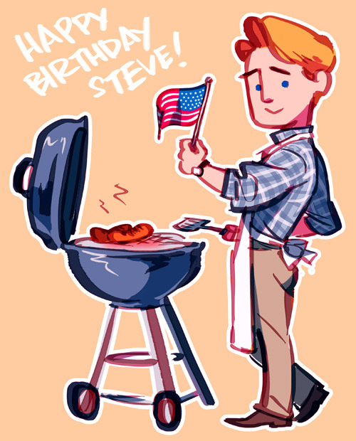 hoursago:  happy america day my american bros  Apparently I am reading Fourth of July as “spam pictures of Steve Rogers day." 