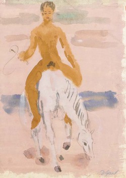 blastedheath:  Duncan Grant (British, 1885-1978), Horse and Rider. Watercolour and bodycolour. 