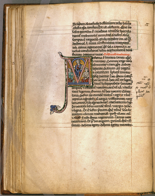 Manuscript with illuminated initial &ldquo;M&rdquo; from: the Isagoge of Hunayn Ibn Ishaq al-&lsquo;