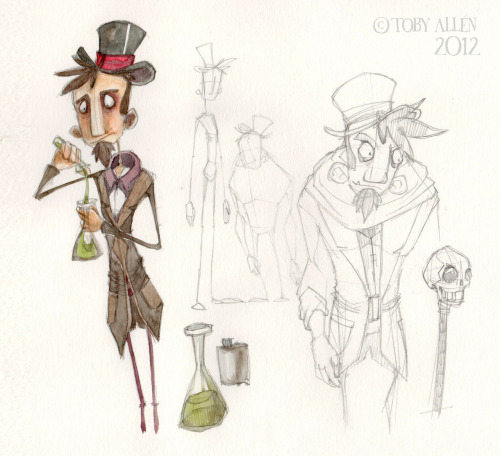 Daily Draw- Day 2 (Watercolour Wednesday)Dr Jekyll and Mr Hyde sketches. A bit rushed because I don&