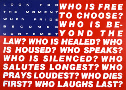 peachpitgirl:  cavetocanvas:  Barbara Kruger, Untitled (Questions), 1991   happy 4th of july
