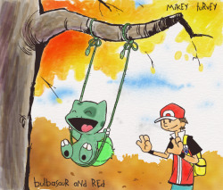 mikeydoodles:  Bulbasaur and Red Mini-print