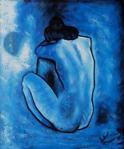 leecadens:  Pablo Picasso- Blue Nude 1902