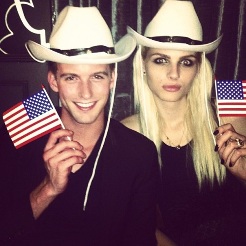 andrejpejicpage: RJ King and Andrej Pejic, celebrating 4th of July in Paris. “Happy bday America!” 