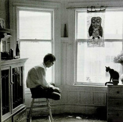 laparadoxe:  This photo from the March 25, 1966 issue of LIFE Magazine has the following caption: “A San Francisco mathematician takes a trip on LSD with his cat, who is on the drug too. He does this every other week.”