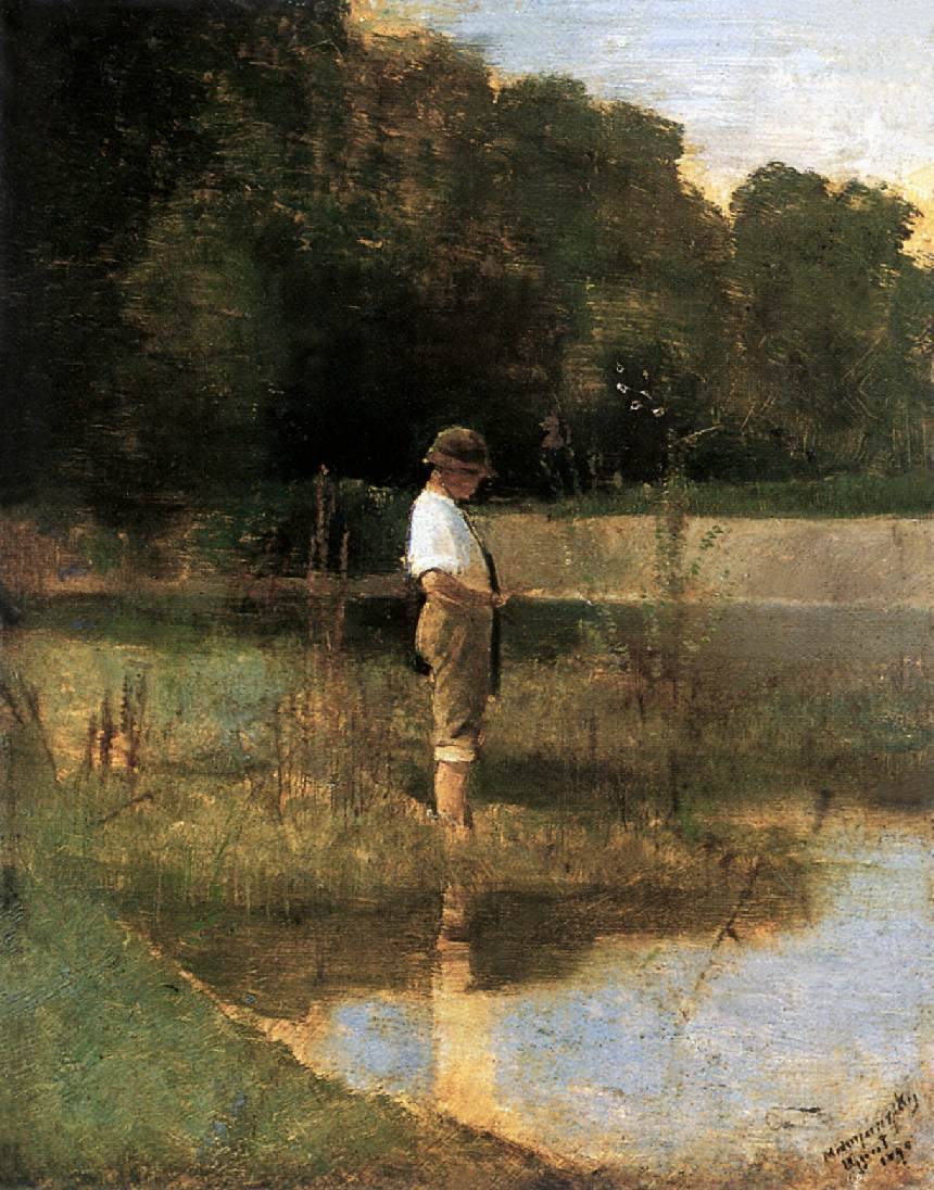 blastedheath:  László Mednyánszky (Hungarian, 1852-1919), Angler, 1890. Oil on