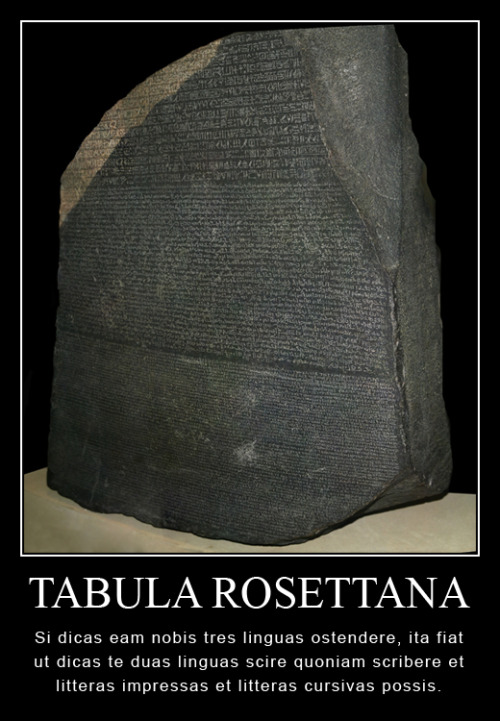 TABULA ROSETTANASi dicas eam nobis tres linguas ostendere, ita fiat ut dicas te duas linguas scire q