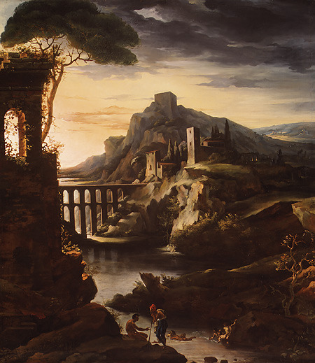 Theodore Gericault. Evening Landscape with an Aqueduct. 1818.