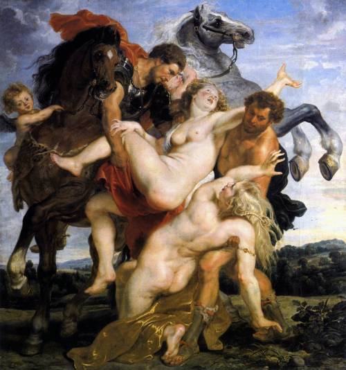 dwellerinthelibrary:Peter Paul Rubens , The Rape of the Daughters of Leucippus, c.1618