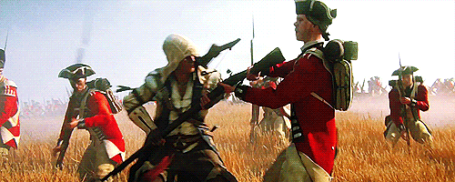 themadhooker:#i like how in the second gif#when the gun goes off#connor was like#”OMFG”#”WHAT SORCER