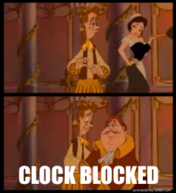 silly-beauty:  it took me like 5 minutes to realize this said CLOCK blocked. 