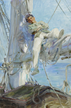 Henry Scott Tuke (British, 1858-1929), Sleeping Sailor, 1905