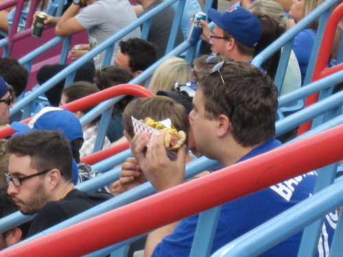 A grown man in the 500s at the Rogers Centre in Toronto was caught eating a footlong at tonight&rsqu