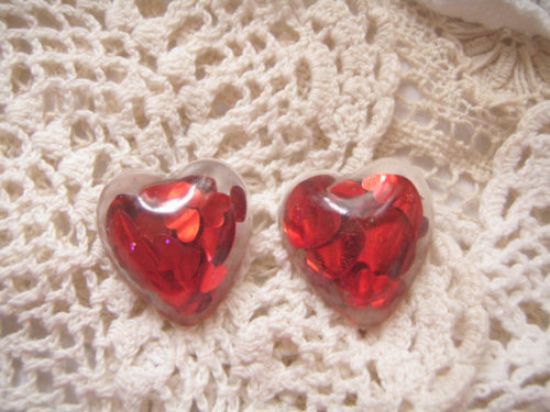 <3 <3 <3 Earrings available at https://www.etsy.com/listing/103736068/shiny-love-heart-resi