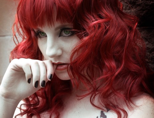 XXX Green eyes redhead portrait. photo