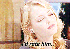  Emma Stone’s rating for Andrew as a kisser.