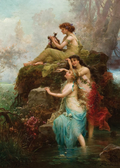 the-garden-of-delights:  “Symphony of the Water Nymphs” by Hans Zatzka (1859-1945). 