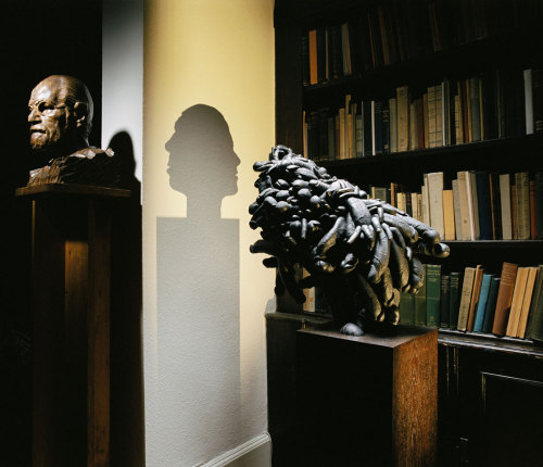 actegratuit:  BLACK NARCISSUS, 2006 Black poly-sulphide rubber, wood, light projector 38 x 72 x 151.5 cm (15 x 281/3 x59½ in) Installation for the Polymorphous Perverse show at the Freud Museum, London, 2006. by Tim Noble & Sue Webster 