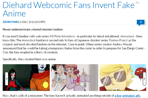 Diehard Webcomic Fans Invent Fake Anime