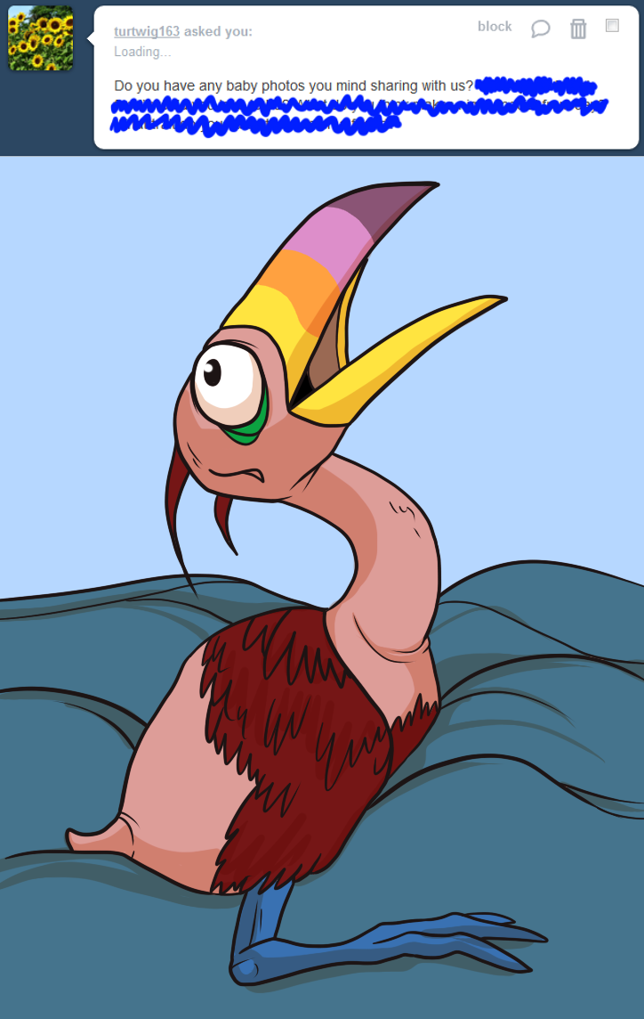 ask-tookiethetoucan:  I know, I know, I was quite a looker even at that young age!