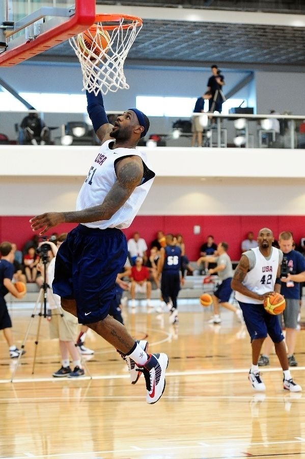 2012dreamteam:  fuckyealebronjames:  From Team USA Basketball Camp.  Kobe(in the