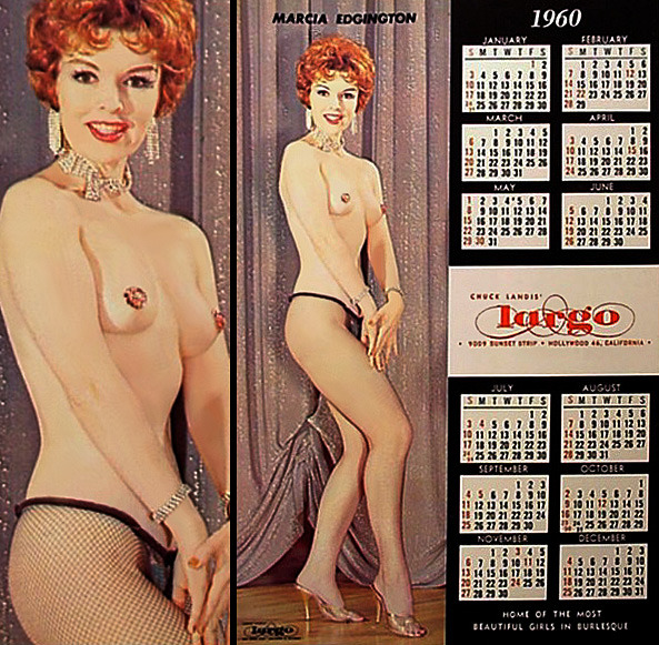 burleskateer:  1960 promotional calendar for Chuck Landis’ LARGO nightclub, featuring