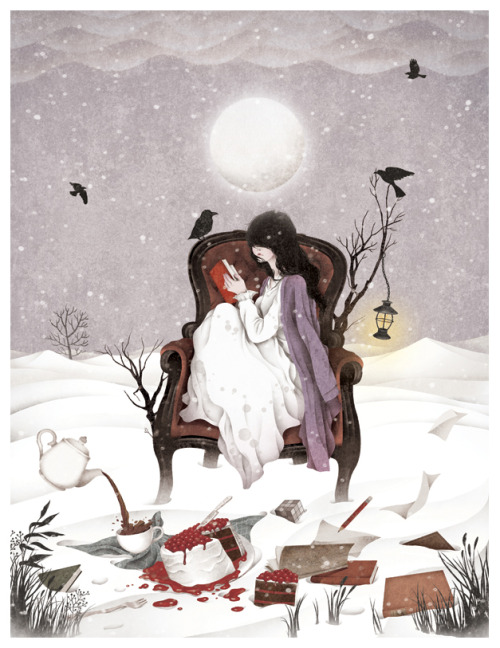 Winter night (2012)  personal work ,digital painting, photoshop  illustration by