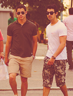 jonasbro:  Nick Jonas and Joe Jonas walking in Soho, New York City 