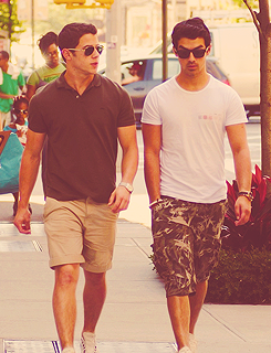 jonasbro:  Nick Jonas and Joe Jonas walking in Soho, New York City 