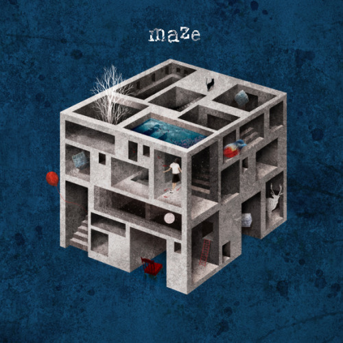 MAZE (2011)  book illustration ,digital painting, photoshop  illustration by gobugi