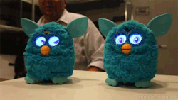 ruinedchildhood:  sometimesawandererstays:  ruinedchildhood:  A new Furby set for release fall 2012. So this is how the world will end.  Good god they glow. AS IF THEY WEREN’T TERRIFYING ENOUGH ALREADY.  