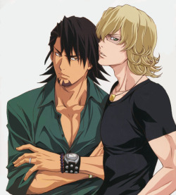 my-wit-fails-me:  another-becca:  So apparently this is the cover of Animage issue 8 without the text. Lovely, but why does Kotetsu look so pissy and annoyed?  From http://twitpic.com/a4h5o8 and https://twitter.com/PJA_TandBro  I think that’s because