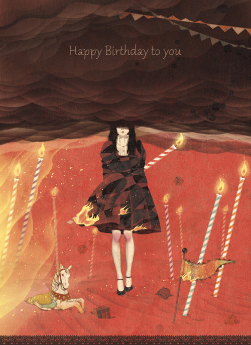 Girl’s last birthday (2012)  personal work ,digital painting, photoshop  illustration by gobug