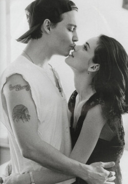 acidskull:  neon-children:  acamouflage:  Johnny Depp and Winona Ryder  “When I met Winona and we fell in love, it was absolutely like nothing before. We hung out the whole day…and night, and we’ve been hanging out ever since. I love her more than
