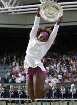 Serena Williams after winning Wimbledon,