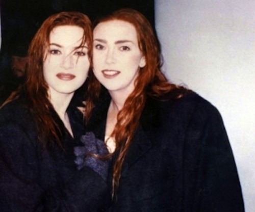 Kate Winslet and her stunt double (Titanic)