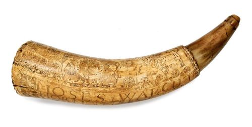 decorativeindulgences:ca. 1758, [Engraved powder horn made during French and Indian War at Fort Edwa