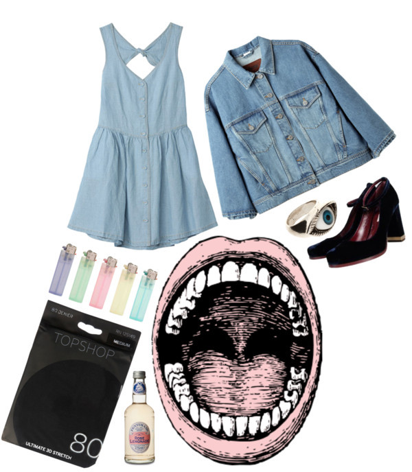 blame-qui:  Xoxo Depressed Forever Xoxo by joanna1 featuring a jean jacket    