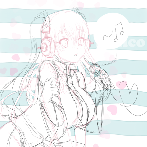 I decided with my Super Sonico sketch I’d be doing book marks with her, doublesided of course!  I want to do a limited edition *These I’m posting* and her most popular outfit’s on the other one, but this one will be first come, first