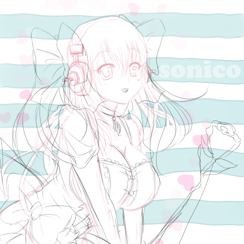 I decided with my Super Sonico sketch I’d be doing book marks with her, doublesided of course!  I want to do a limited edition *These I’m posting* and her most popular outfit’s on the other one, but this one will be first come, first