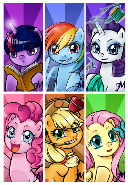theponyartcollection:  Mane 6 Pony Poster by *Dark-Merchant 