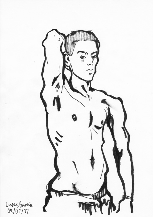 a couple of ink sketches of my muscular brother