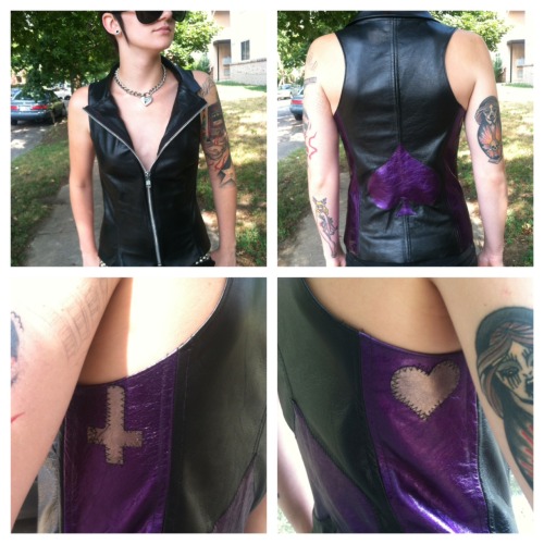 New custom leather vest by Midnight Lady! Fuckin stoooked!!! Just needs studded now. She’ll ma