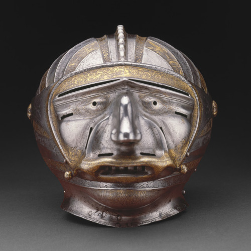 This type of helms with masklike visors were popular in the period between 1510 and 1540 in Germany 