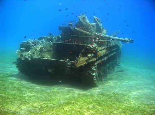 M-42 anti-aircraft gun, Gulf of Aqaba, Jordan. The vehicle was put there by the King of Jordan, as a