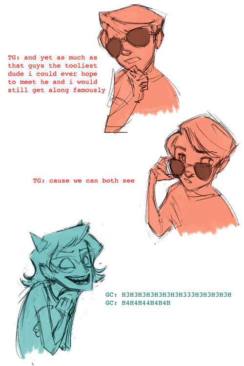 perhapssomethingwitty:  wendythang:  Day 7: Favorite Pesterlog Just… a perfect conversation in every way 31-day Homestuck Fanart Challenge  This is fucking AWESOME. 