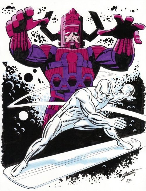 comicsforever: Galactus &amp; The Silver Surfer // artwork by Terry Beatty (2011)